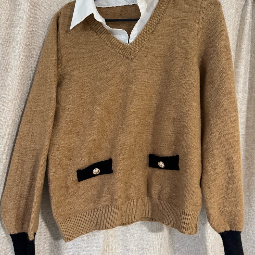 Collared Sweater with Buttons